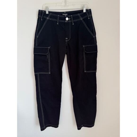 True Religion Ripstop Cargo Pants Contrast Stitch Utility Mens